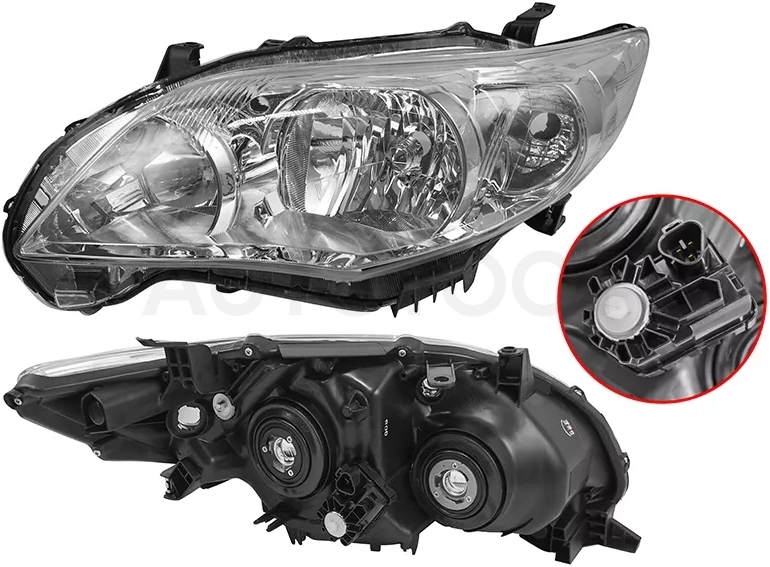 Фара Toyota Corolla (E150) 10-13 (Слева/ Галоген/ С электрокорректором)
