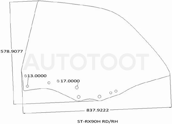 Стекло боковое опускное (Сзади/ Справа/ Цвет зеленый) Toyota Mark II (X90) 92-96