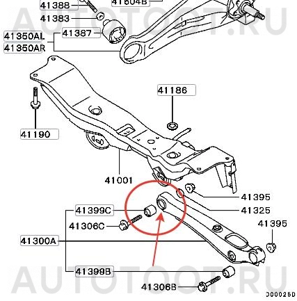 Сайлентблок заднего поперечного рычага внутренний -0401071 Asva для MITSUBISHI AIRTREK, MITSUBISHI LANCER, MITSUBISHI OUTLANDER