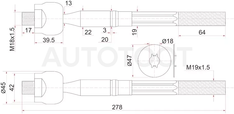 Тяга рулевая TOYOTA DYNA,TOYOACE 99-04 - Артикул ST4550339195 - Производитель Sat - Фото, Отзывы, Цены