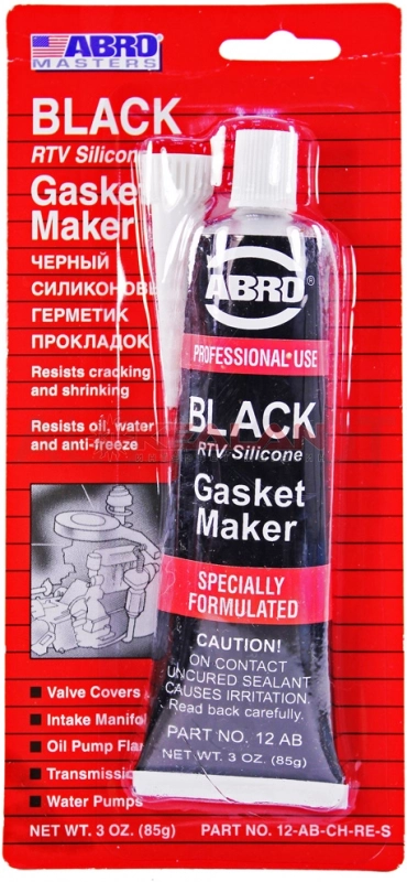 Герметик прокладок силиконовый ABRO MASTERS (черный) 85г
