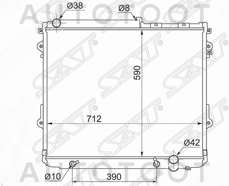 Радиатор охлаждения 1VDFTV -ST2200022 Sat для TOYOTA LAND CRUISER