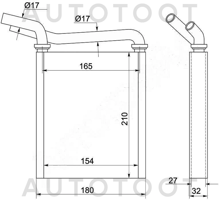 Радиатор отопителя салона -STTY293950 Sat для LIFAN SOLANO, TOYOTA COROLLA, TOYOTA AURIS, TOYOTA ALLION, TOYOTA PREMIO, TOYOTA PRIUS, TOYOTA RAV4, TOYOTA RUMION, TOYOTA AVENSIS