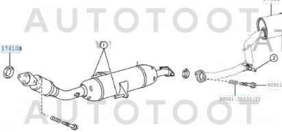 Прокладка приемной трубы передняя -MOS203 Masuma для TOYOTA COROLLA, TOYOTA AURIS, TOYOTA AVENSIS, TOYOTA LAND CRUISER PRADO, TOYOTA PRIUS, TOYOTA RAV4