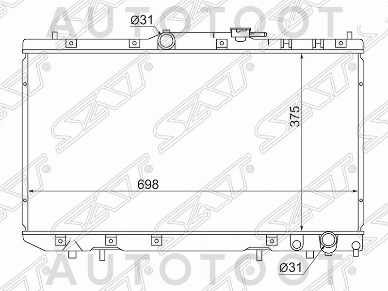 Радиатор охлаждения 2.0 МКПП (дизель) -TY0002CT210 Sat для TOYOTA CORONA PREMIO, TOYOTA CARINA, TOYOTA AVENSIS, TOYOTA CALDINA