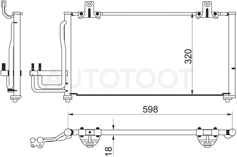 Радиатор кондиционера Kia Spectra 00-11 / Sephia 96-04