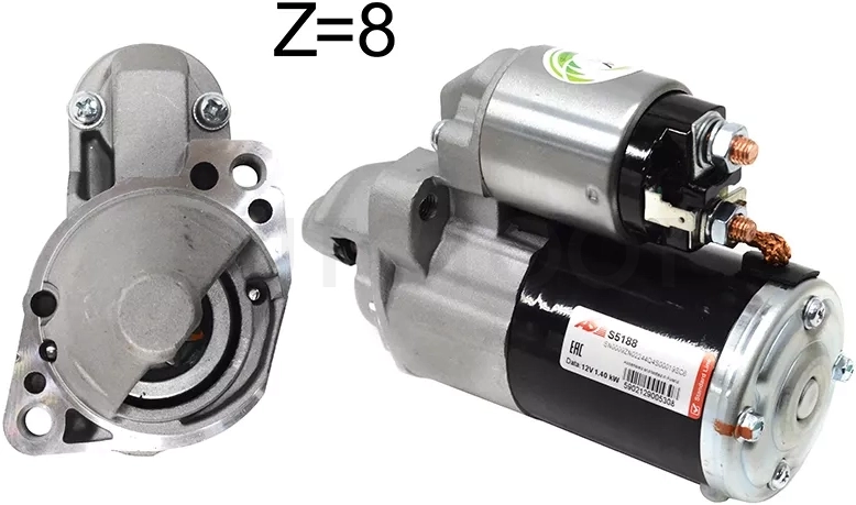 Стартер Mitsubishi ASX 10- / Lancer 07-17 / Outlander 05-15 / Citroen C-Crosser 07-12 / Mitsubishi Delica D:5 07-19 / Galant Fortis 07-15 / Lancer Evolution 07-17 / RVR 10-12 / Peugeot 4007 07-14 (1,4 kW/ Z=8)