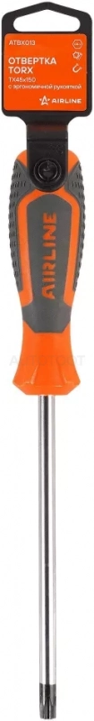 Отвертка TORX TX45x150мм, магнитный наконечник, пласт.подвес - Артикул ATBX013 - Производитель Airline - Фото, Отзывы, Цены