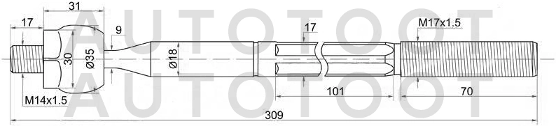Тяга рулевая левая=правая -STBP4L32240 Sat для MAZDA 3 (AXELA), MAZDA 5 (PREMACY)
