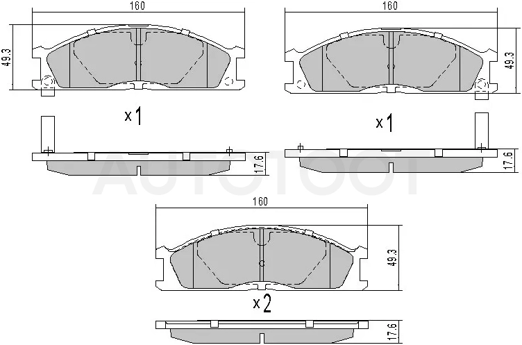 Колодки тормозные (Спереди) Isuzu ELF NPR\NQR 93-06 / Nissan Pathfinder 85-95 / Terrano 86-96 / Isuzu Fargo 95-99 / Nissan Atlas F 92-07 / Atlas H 91-07 / Cabstar 06-14 / Caravan 86-01 / Subaru Alcyone 91-97