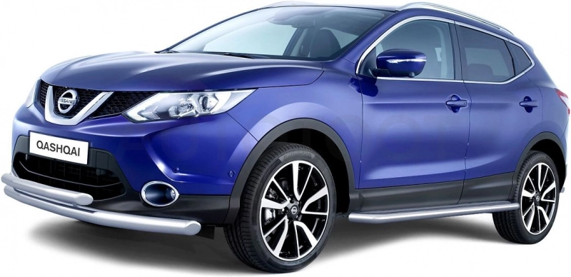 NISSAN Qashqai 2016-  Защита переднего бампера двойная Ø63/51мм (НПС) - Артикул 08070102 - Производитель PT Group - Фото, Отзывы, Цены