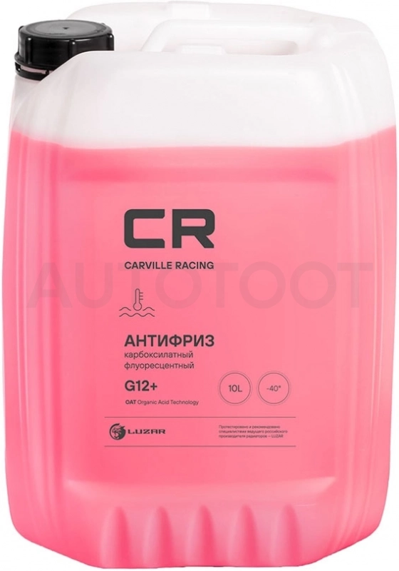 Антифриз красный Carville Racing G12+ -40С 10л (10.74кг) флуоресцентный