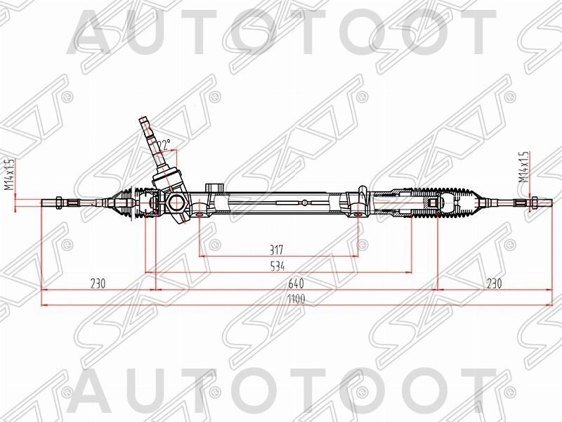 Рулевая рейка -ST480014BA0A Sat для NISSAN X-TRAIL, NISSAN QASHQAI