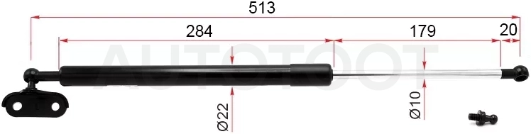 Амортизатор крышки багажника Toyota 4Runner 02-09 / Hilux Surf 02-09 (Слева)