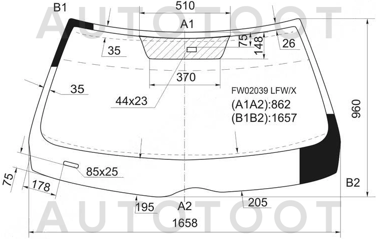 Стекло лобовое в клей -  для MERCEDES S-CLASS