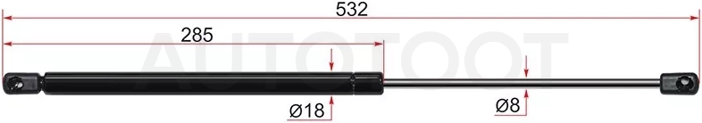 Амортизатор крышки багажника Suzuki Swift 10-16 (Справа=Слева) - Артикул ST8186068840 - Производитель Sat - Фото, Отзывы, Цены