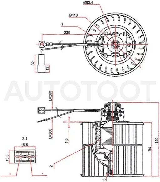 Мотор отопителя салона (Левый руль) LADA 2108 84-04 / 2109 87-06 - Артикул ST21088101080 - Производитель Sat - Фото, Отзывы, Цены