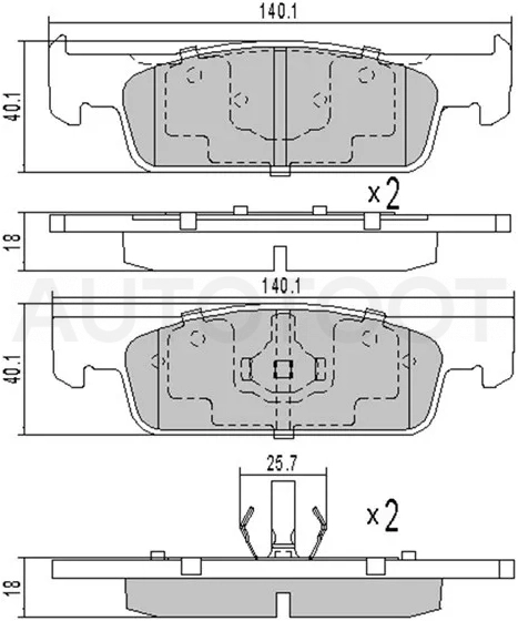 Колодки тормозные (Спереди) Renault Logan 09-22 / Sandero 14-18 / Dacia Logan 12-19 / Sandero 12-19 / Renault Clio 12-16 / Logan Stepway 18- / Smart Forfour 14- / Fortwo 14