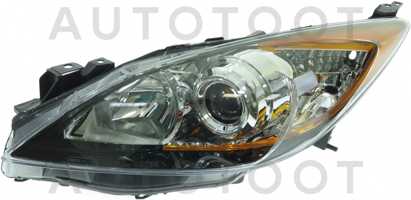 Фара левая (под корректор, линзованная, внутри черная) -2161158LLDEM2 Depo для MAZDA 3 (AXELA)