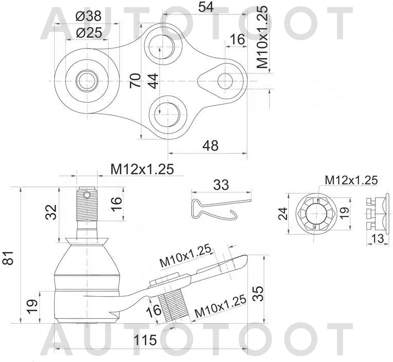 Шаровая опора нижняя правая -ST4333019085 Sat для TOYOTA TERCEL, TOYOTA CORSA