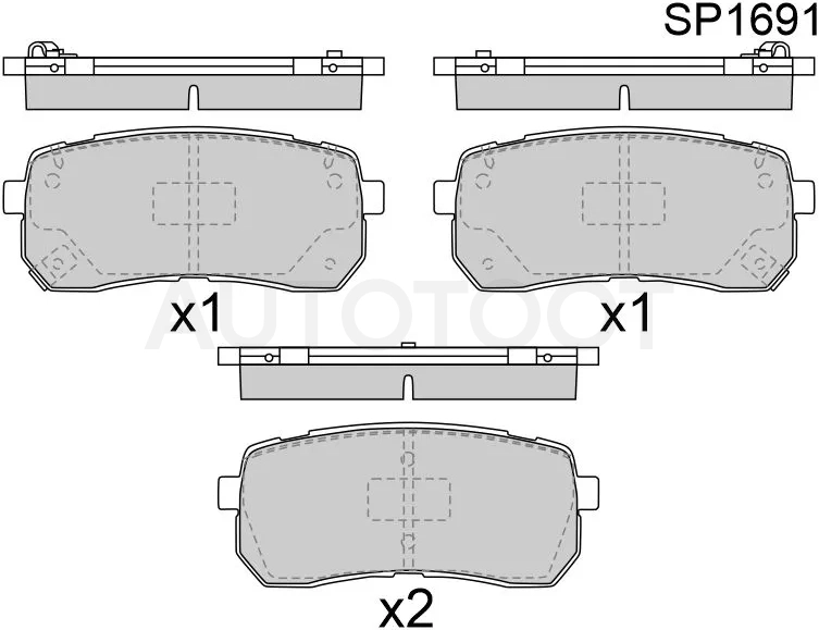 Колодки тормозные (Сзади) Kia Carnival 99-02 / Sorento 14-18 / Hyundai Grand Starex 07-17 / H1 07-18 / Starex 07-13 / Kia Sedona 14-18