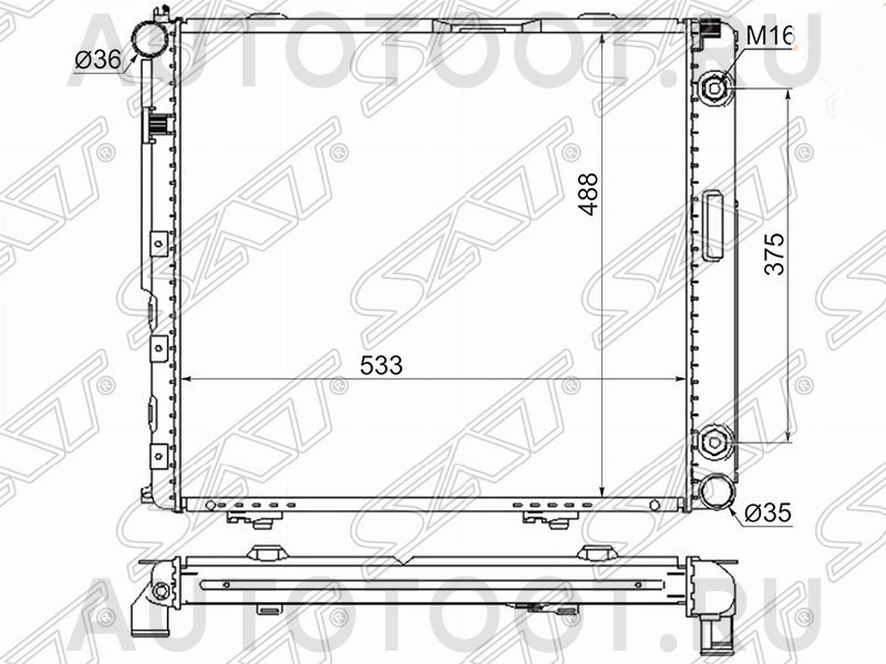 Радиатор охлаждения, дизель, АКПП, M601/602/603 -1025905SX Stellox для MERCEDES E-CLASS