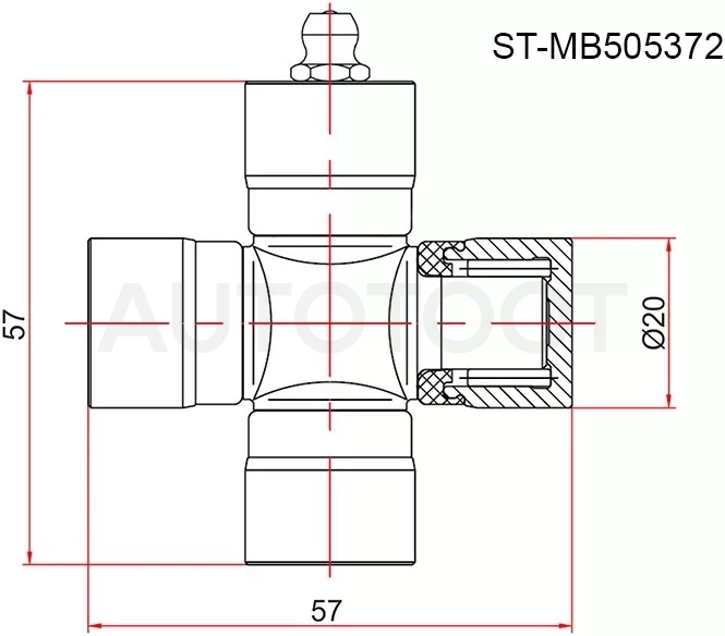 Крестовина MITSUBISHI PAJERO MINI 94-12/LANCER CS 00-09 - Артикул STMB505372 - Производитель Sat - Фото, Отзывы, Цены