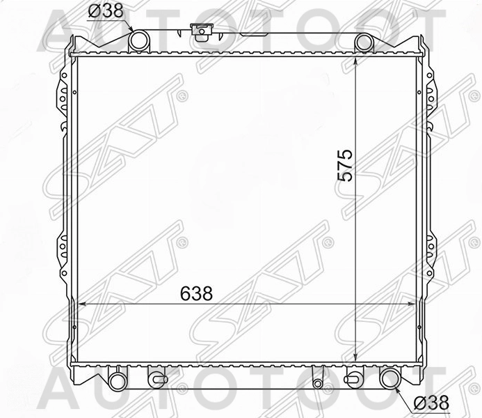 Радиатор охлаждения KZ /KD DIESEL -TY0008J95D Sat для TOYOTA 4RUNNER / SURF, TOYOTA LAND CRUISER PRADO