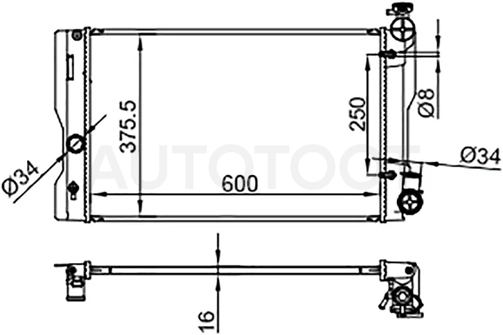 Радиатор Toyota Corolla (E150) 06-13 / Wish 09-17