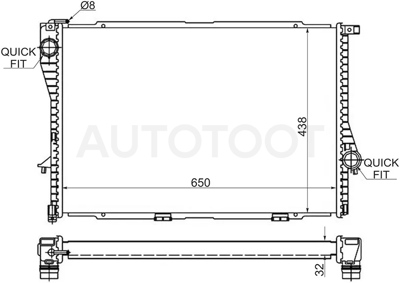 Радиатор BMW 5-Series 95-04 / 7-Series 94-01 - Артикул SGBW000796 - Производитель Sat - Фото, Отзывы, Цены