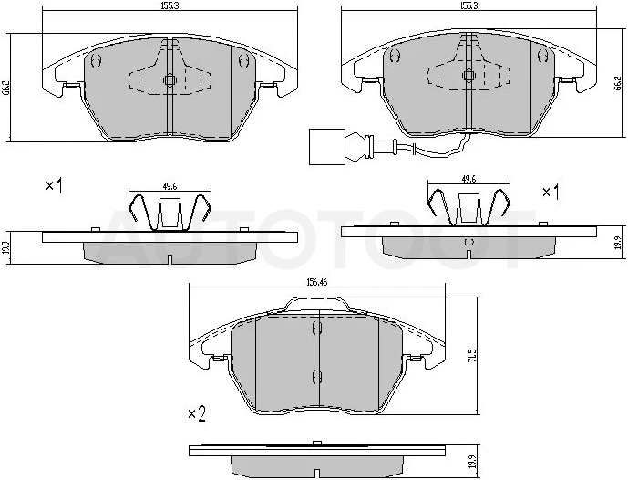 Колодки тормозные (Спереди) Audi A3 03-13 / Peugeot 308 13-17 - Артикул ST3C0698151C - Производитель Sat - Фото, Отзывы, Цены