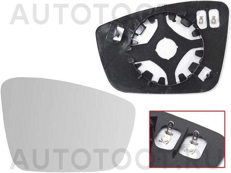 Зеркальный элемент правый асферический с обогревом -STSDR1940G1 Sat для VOLKSWAGEN POLO, SKODA RAPID
