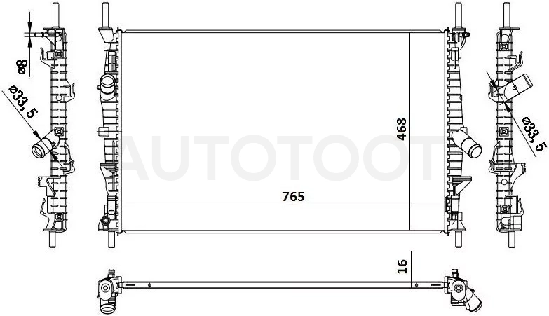 Радиатор Ford Transit 14-20 - Артикул FD0009 - Производитель Sat - Фото, Отзывы, Цены
