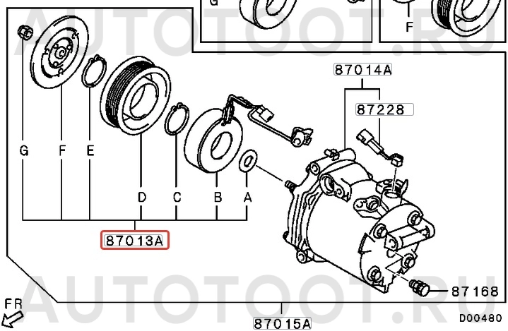 Муфта компрессора кондиционера в сборе 1.8\2.0\2.4L -QF60Q00003 Quattro Freni для MITSUBISHI LANCER, MITSUBISHI OUTLANDER, MITSUBISHI ASX