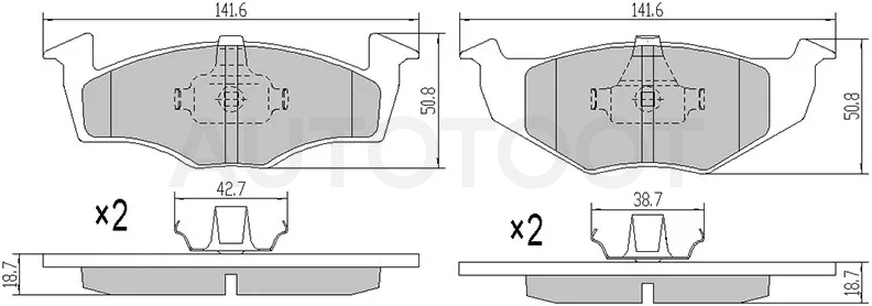 Колодки тормозные (Спереди) Volkswagen Golf 91-99 / Polo 94-09 / Skoda Fabia 99-15 / Volkswagen Lupo 98-05 / Vento 92-95