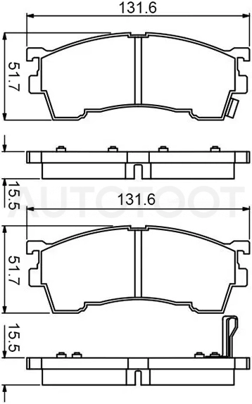 Колодки тормозные (Спереди) Mazda 323 98-03 / 626 92-97 / Capella 94-02 / Cronos 91-95