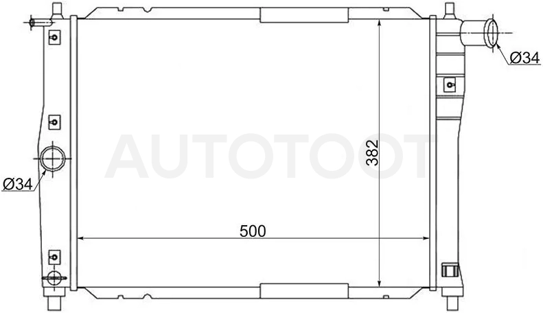 Радиатор Chevrolet Lanos 05-09 / Daewoo Lanos 97-08 / Nubira 97-99 / ЗАЗ Ланос 08-16 / Сенс 07-13 / Шанс 05-14