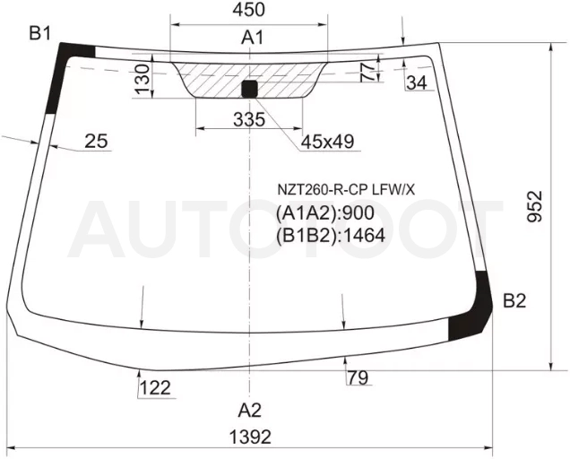 Стекло лобовое Toyota Allion (T260) 07-21 / Premio 07-16