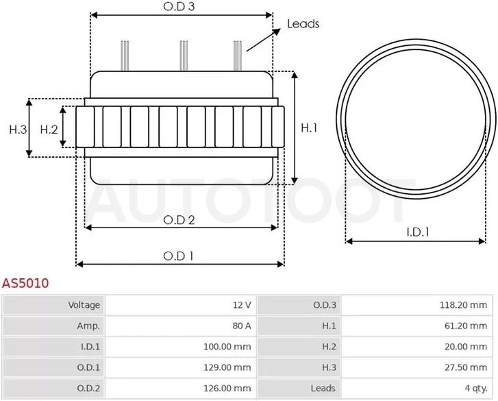 Обмотка генератора NISSAN PRIMERA/SUNNY/CITROEN BERLINGO/C5/XSARA/PEUGEOT 206/306/406
