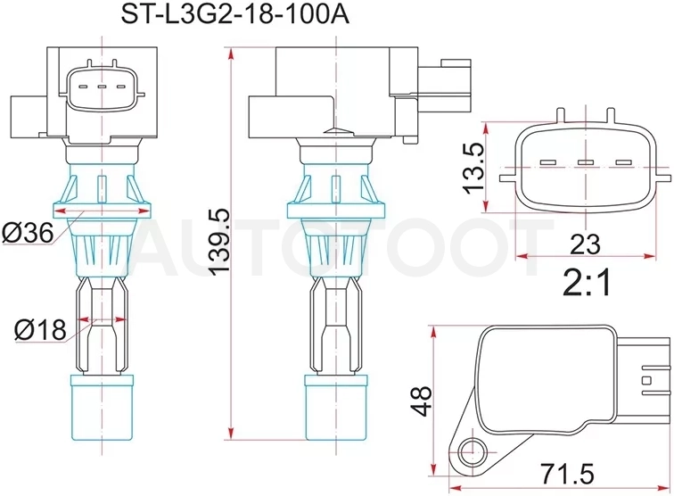 Катушка зажигания MAZDA 6/ATENZA 2.3 GG/GH/GY 05-/MPV LY3 06-/MAZDA 3/AXELA BK3/5 06