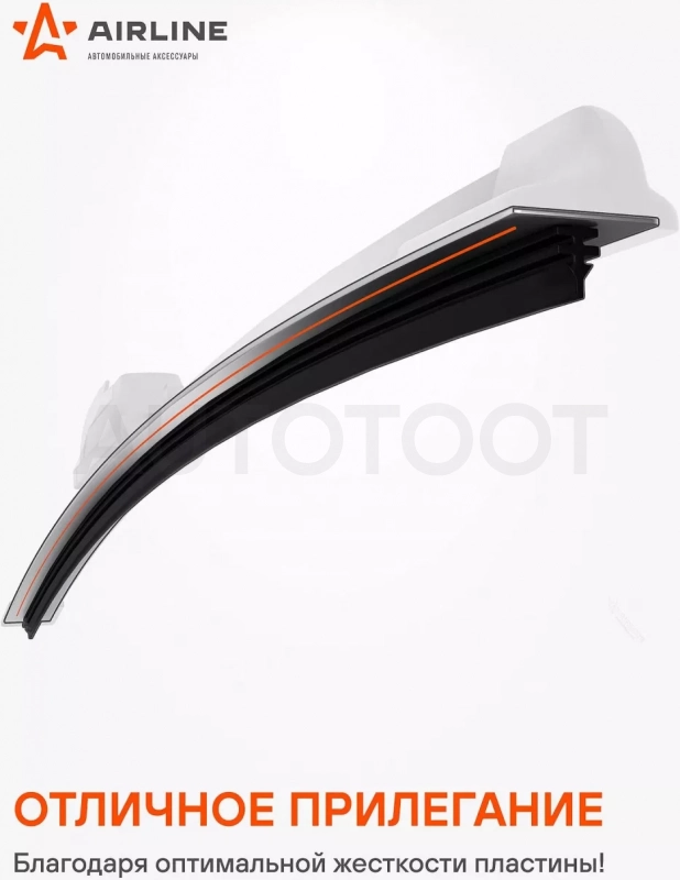 Щетка стеклоочистителя бескаркас 400мм (16") 1 адаптер (Hook 9x3, 9x4 - Крючок 9x3, 9x4)