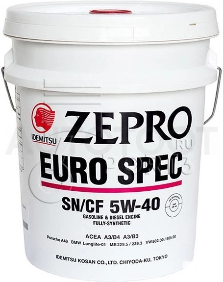 5W-40 SN/CF 20л Масло моторное синтетика ZEPRO IDEMITSU EURO SPEC