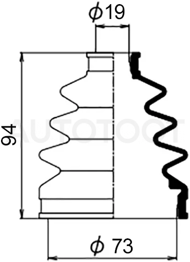 Пыльник ШРУСа наружный HONDA FIT GD#/SUBARU FORESTER 97-08 EJ20 08- EJ25/IMPREZA 01-08