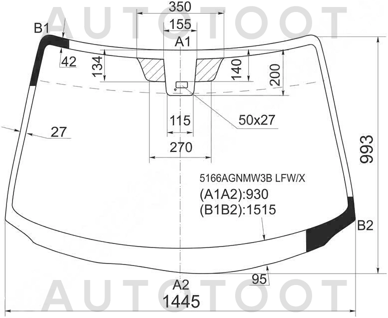 Стекло лобовое в клей -  для MAZDA 3 (AXELA)