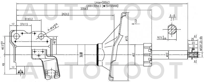 Амортизатор передний правый -JAS0065 Just Drive для NISSAN CEFIRO, NISSAN MAXIMA, NISSAN R`NESSA