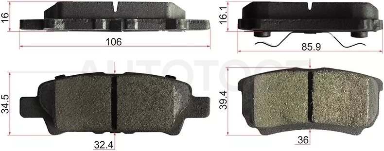 Колодки тормозные (Сзади) Mitsubishi Lancer 02-17 / Outlander 02-12 / Dodge Caliber 06-12 / Jeep Compass 06-15 / Liberty 01-07 / Mitsubishi Airtrek 01-05 / Galant Fortis 07-15 / Lancer Cedia 00-03 / Lancer Evolution 07-17