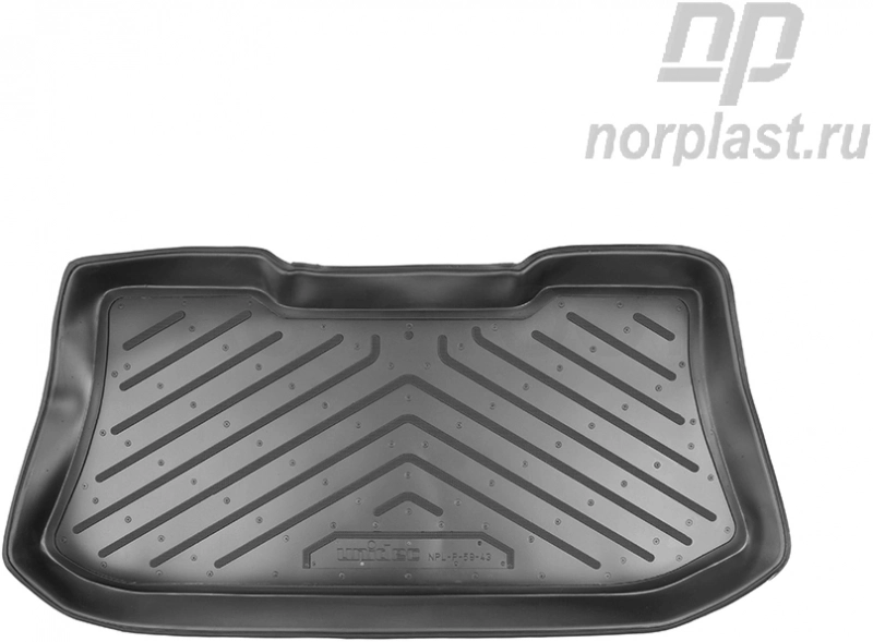 Коврик в багажник NORPLAST, черный, полиуретан, 3 двери