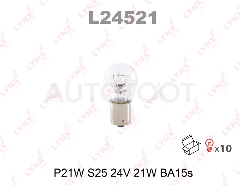 Лампа P21W 24V BA15S LYNXauto