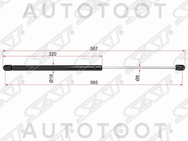 Амортизатор крышки багажника левый=правый -ST51242990136 Sat для BMW X1