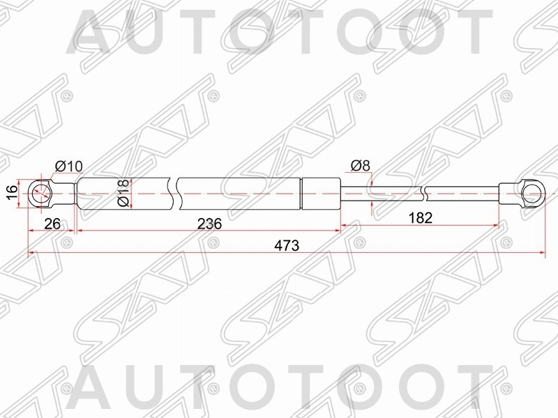Амортизатор капота левый=правый -ST534400W100 Sat для LEXUS IS250